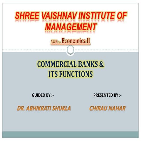 Commercial banks & its functions 