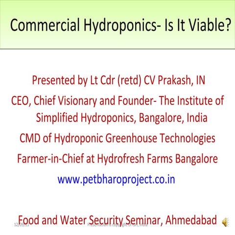 Commercial hydroponics  is it viable