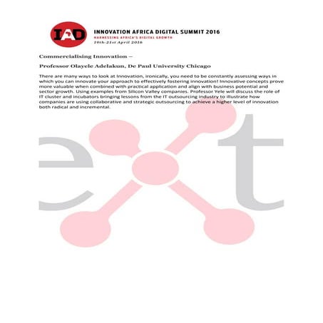 Commercialising Innovation - De Paul University