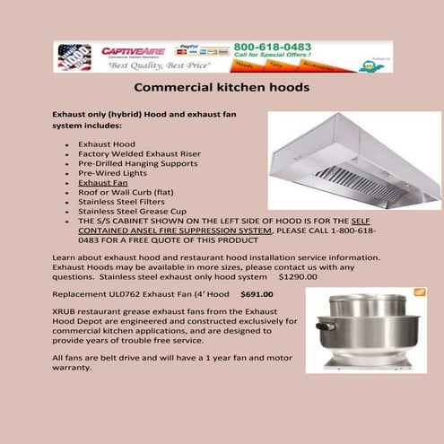 Commercial kitchen hoods | PDF