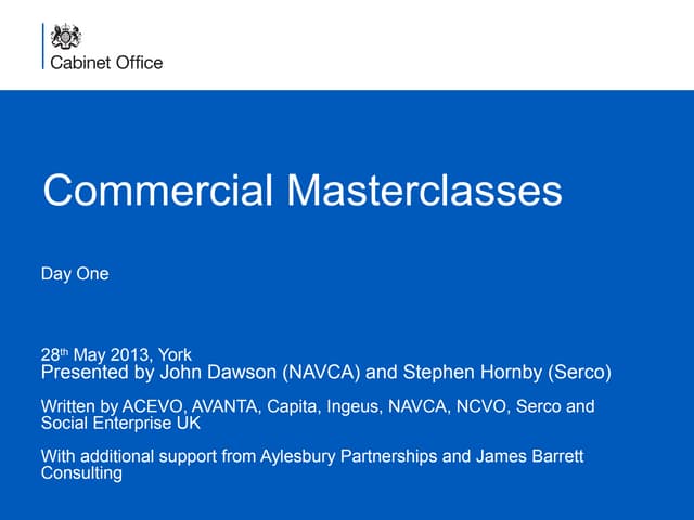 Commercial masterclasses