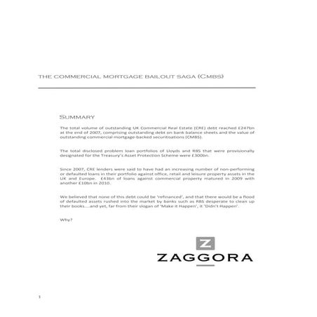 (CMBS) Commercial Mortgage Bailout Saga