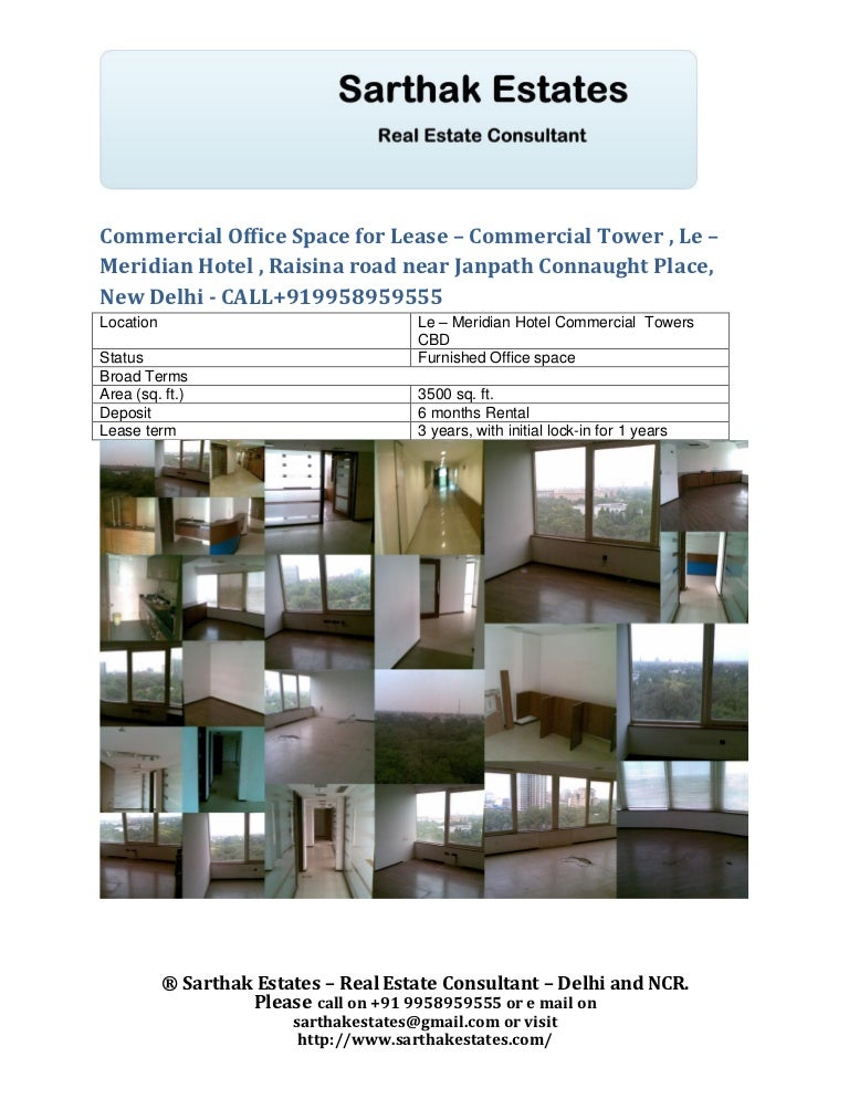 Commercial office space for lease +919958959555