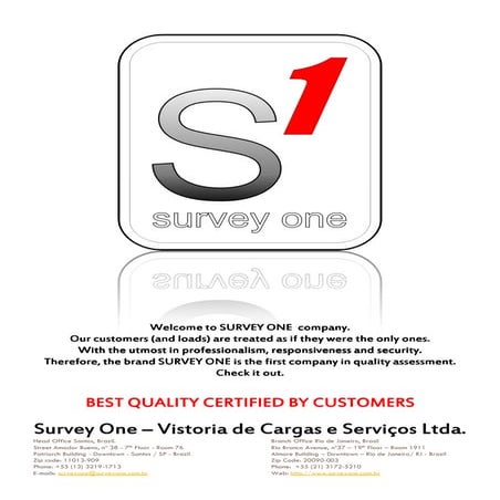 Commercial presentation   Survey One - Vistoria de Cargas e Serviços Ltda.