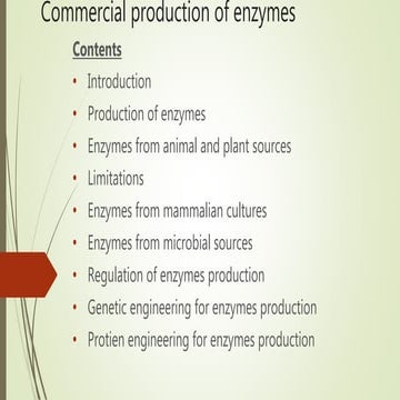 Commercial production of enzyme