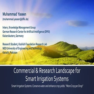Commercial & research landscape for smart irrigation systems
