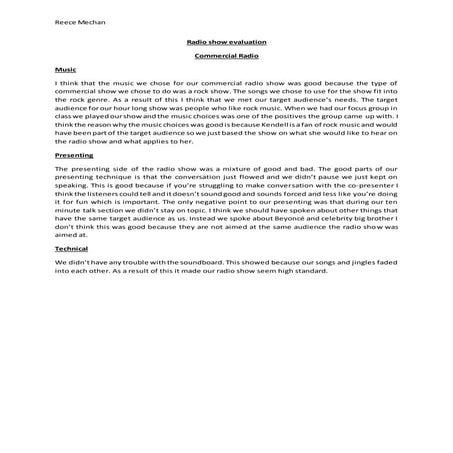Radio programme review | DOCX