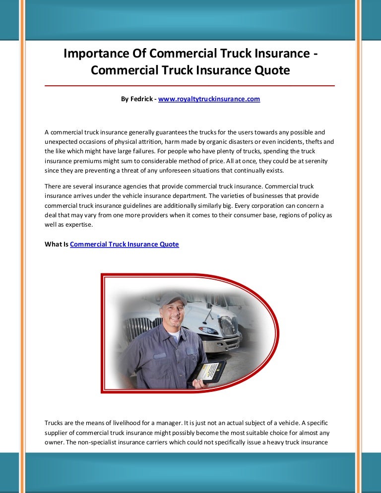 Commercial truck insurance quote