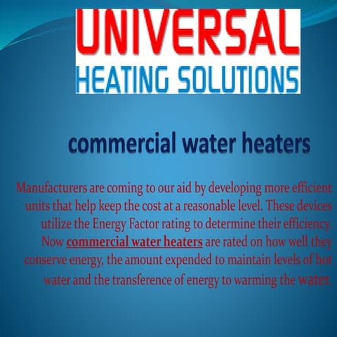 commercial water heaters.