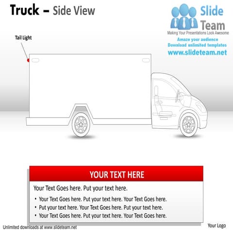 Commercial yellow truck power point slides and ppt diagram templates 