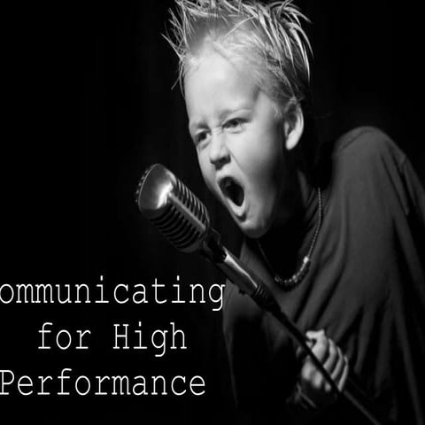 Communicating for High Performing T!eams