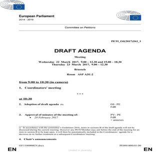 Commissione peti   22-23 marzo 2017