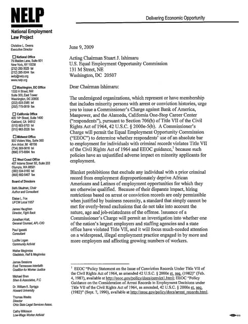 COMMISSIONER CHARGE Request - Natio...