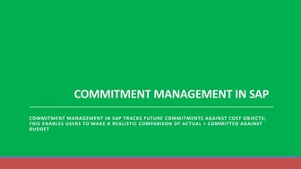 Commitment management in sap