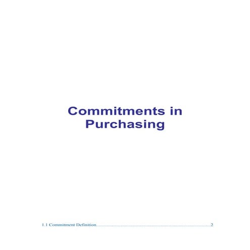 Commitments in purchasing