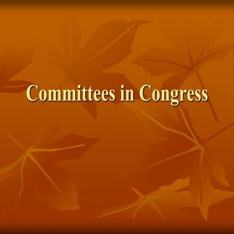 Committees in congress