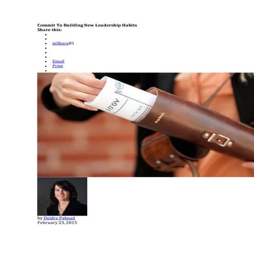 Commit to building new leadership habits