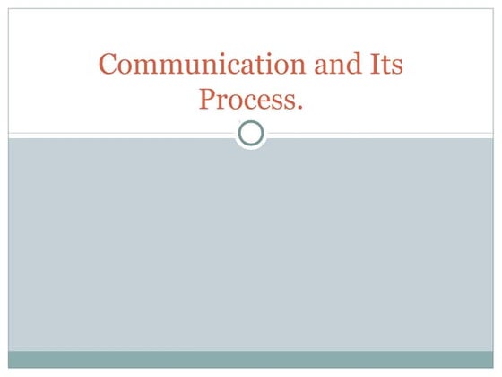 Communication Cycle | Communication | Communication process | PPT