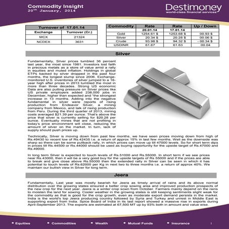 Commodity insight 20.01.14(Silver,Jeera)