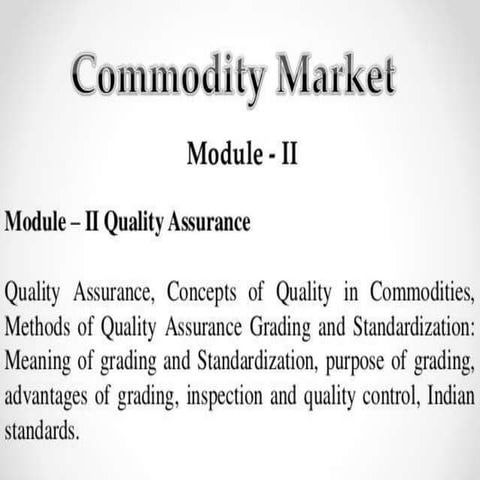 Commodity market | PPTX