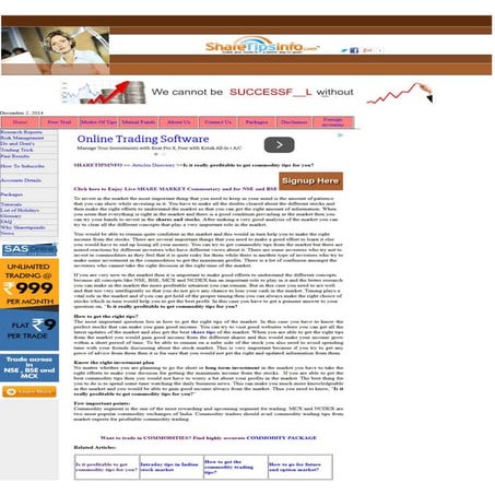 Commodity tips for profit in intraday | PDF