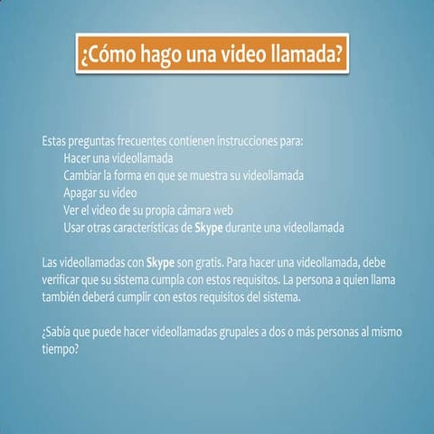 Commo hago una videollamada | PPTX