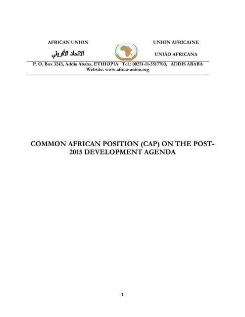 Common african-position (cap)-april-2014