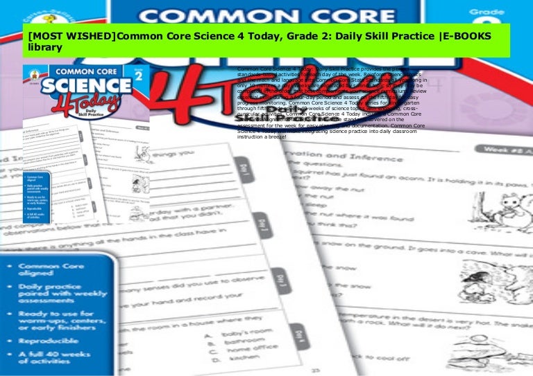[MOST WISHED]Common Core Science 4 Today, Grade 2: Daily Skill Practi…