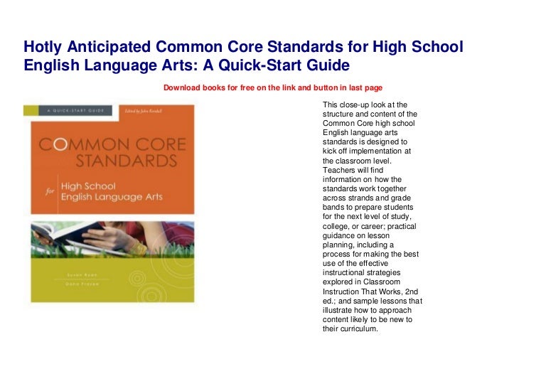 Hotly Anticipated Common Core Standards for High School English Langu…