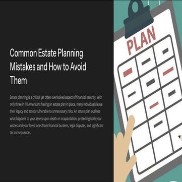 Common Estate Planning Mistakes and How to Avoid Them | PDF