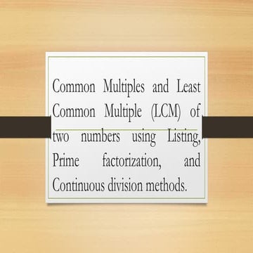 Mastering Least Common Multiple (LCM) Using Multiple Methods for Two ...