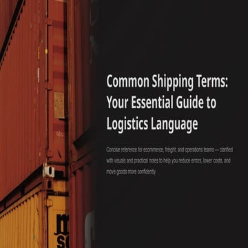Shipping and Shipping Terms | PPTX