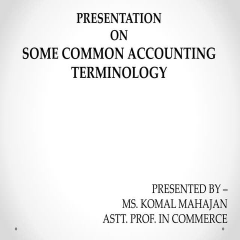 Common Accounting Terminology