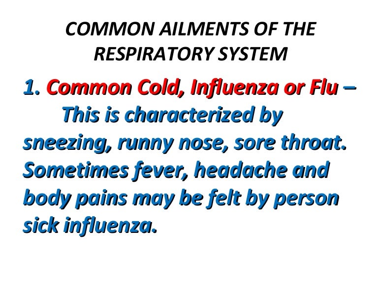 Common Ailments Of The Respiratory System