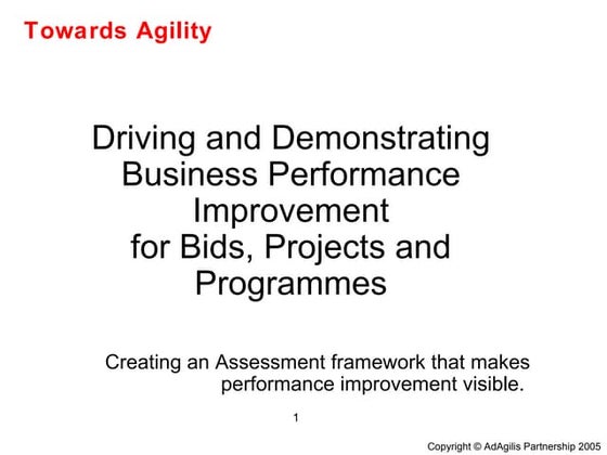 Common Assessment Framework Building Consultancy Revenues