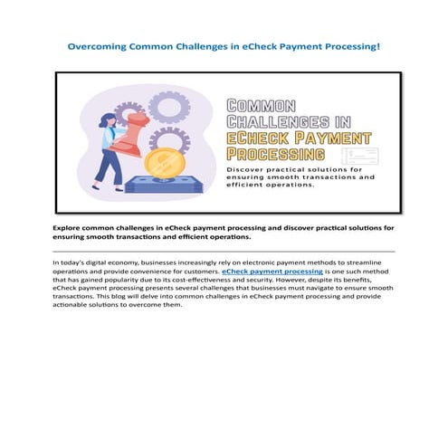 Gain An Insight To Know How ACH Payment Processing Works For Small ...