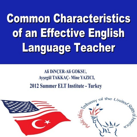 Common characteristics of an effective English language teacher