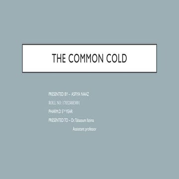 COMMON COLD | PPTX