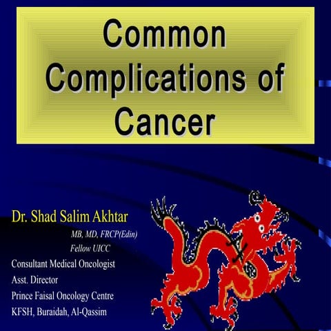 Common complications of cancer