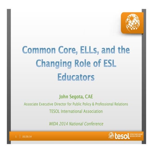Common Core, ELLs, and the Changing Role of ESL Educators