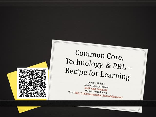 Common core, technology, & pbl final