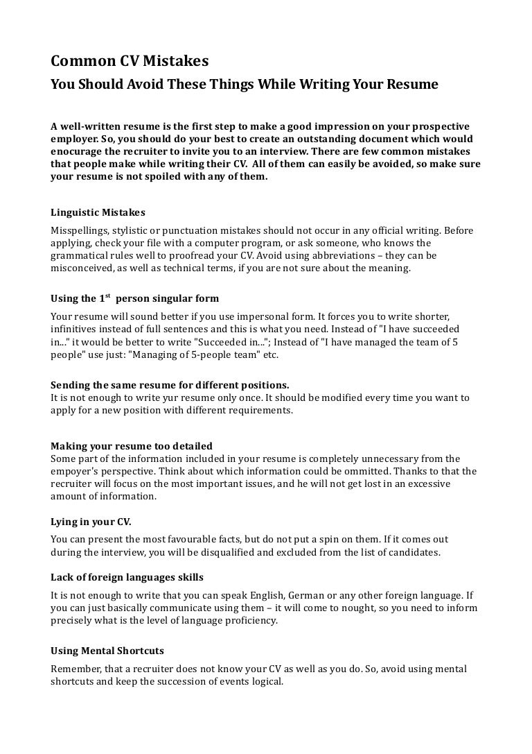 what should come first on a resume