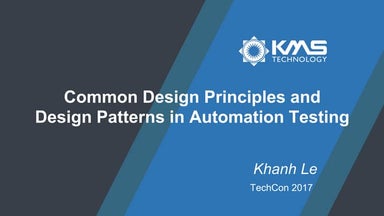 Common design principles and design patterns in automation testing