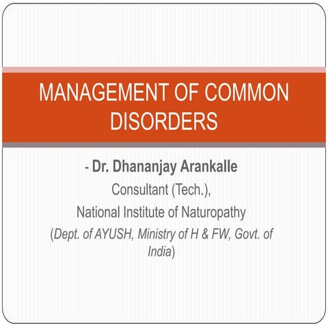 Management of Common Disorders - 120412