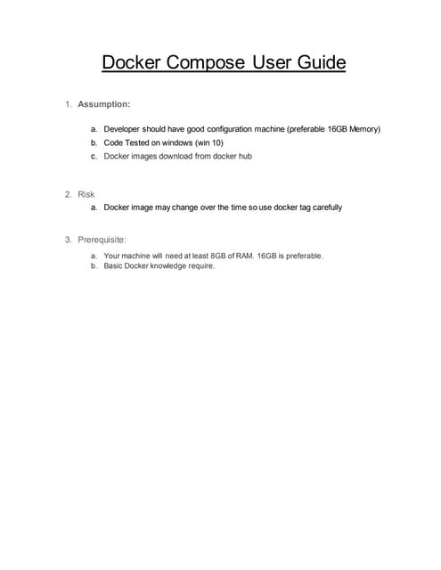 Docker Compose user guide