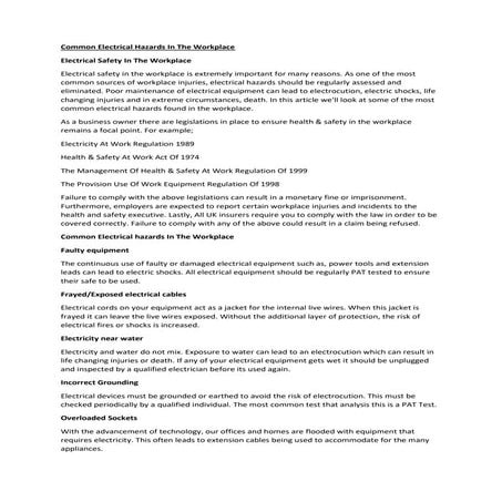 Common Electrical Hazards In The Workplace.docx