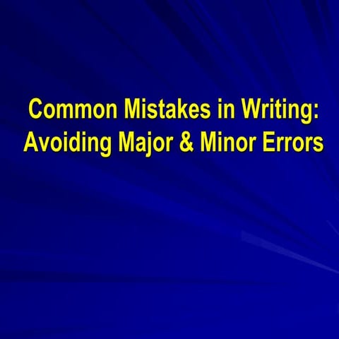 Common errors in english