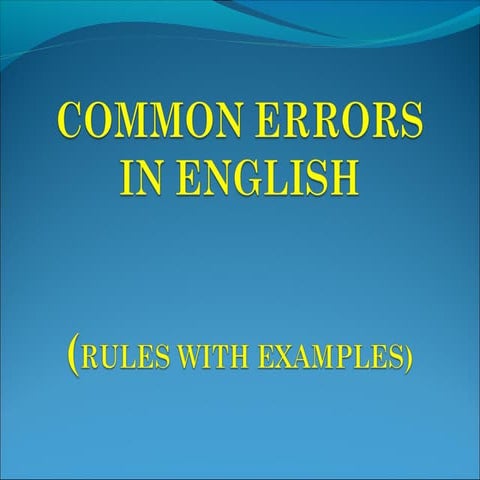 Common errors in english full notes