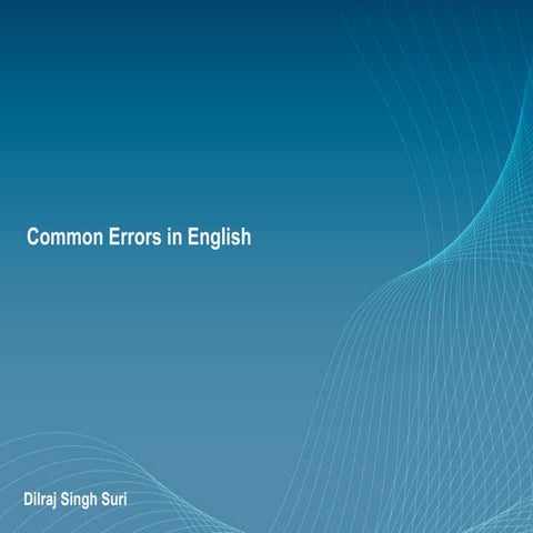 Common Errors in English