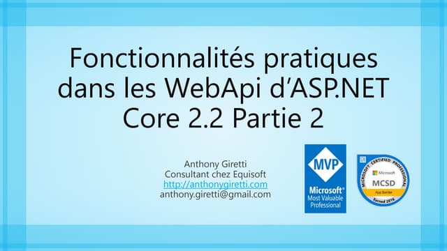 Common features in webapi aspnetcore